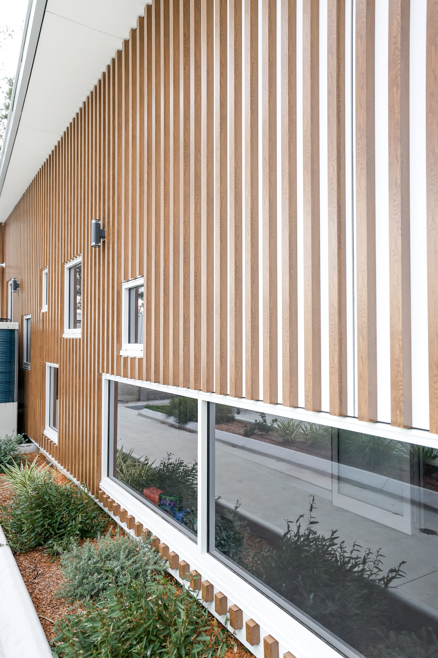 Leppington Childcare timber-look batten facade — photo 2