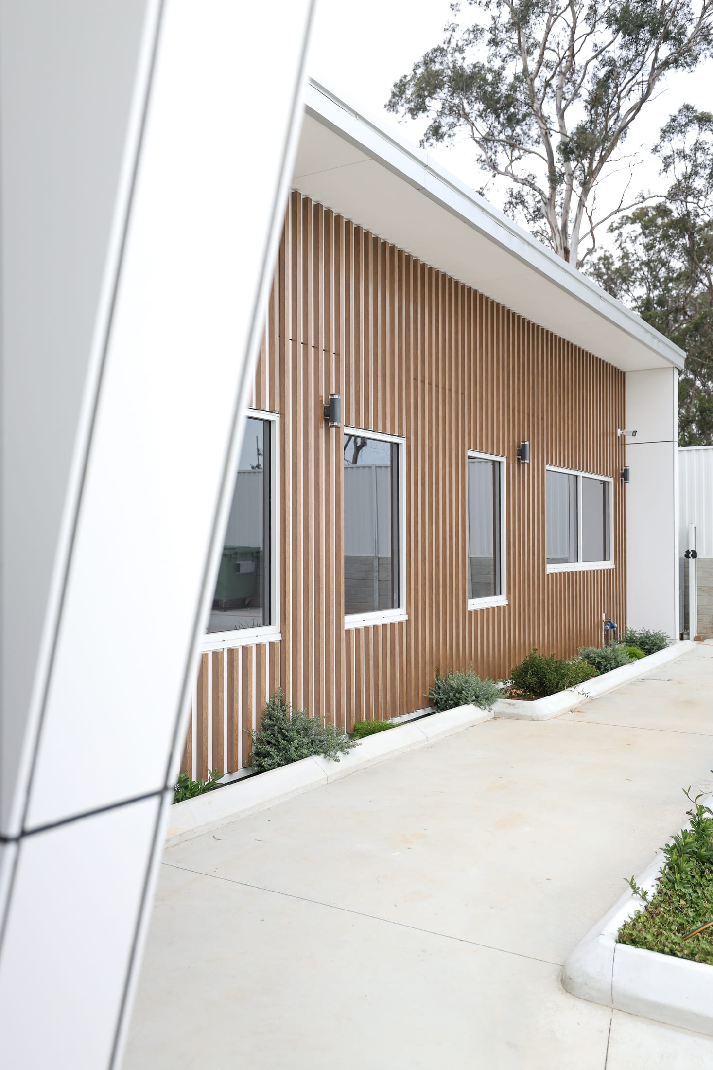 Leppington Childcare timber-look batten facade — photo 3