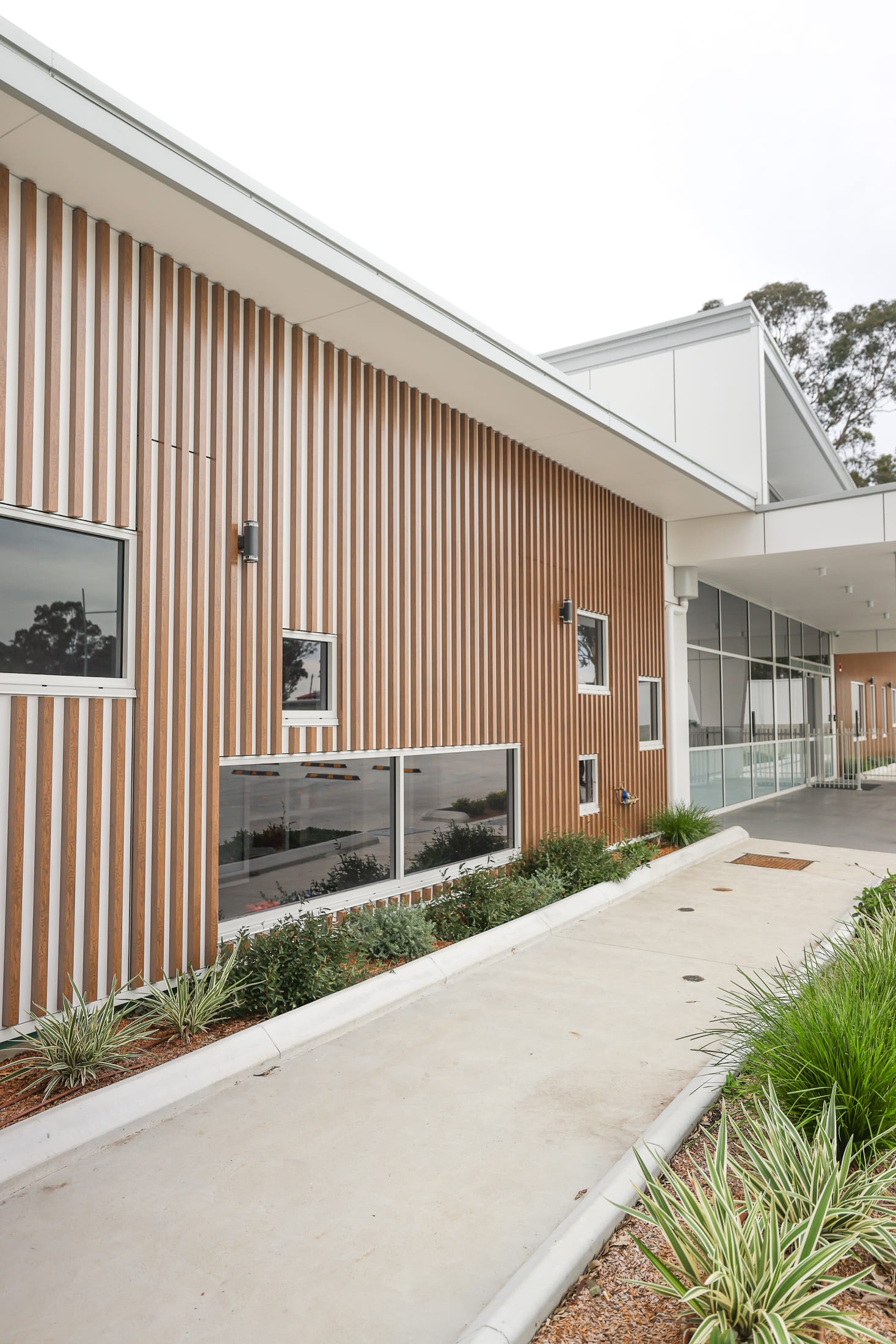 Leppington Childcare timber-look batten facade — photo 5