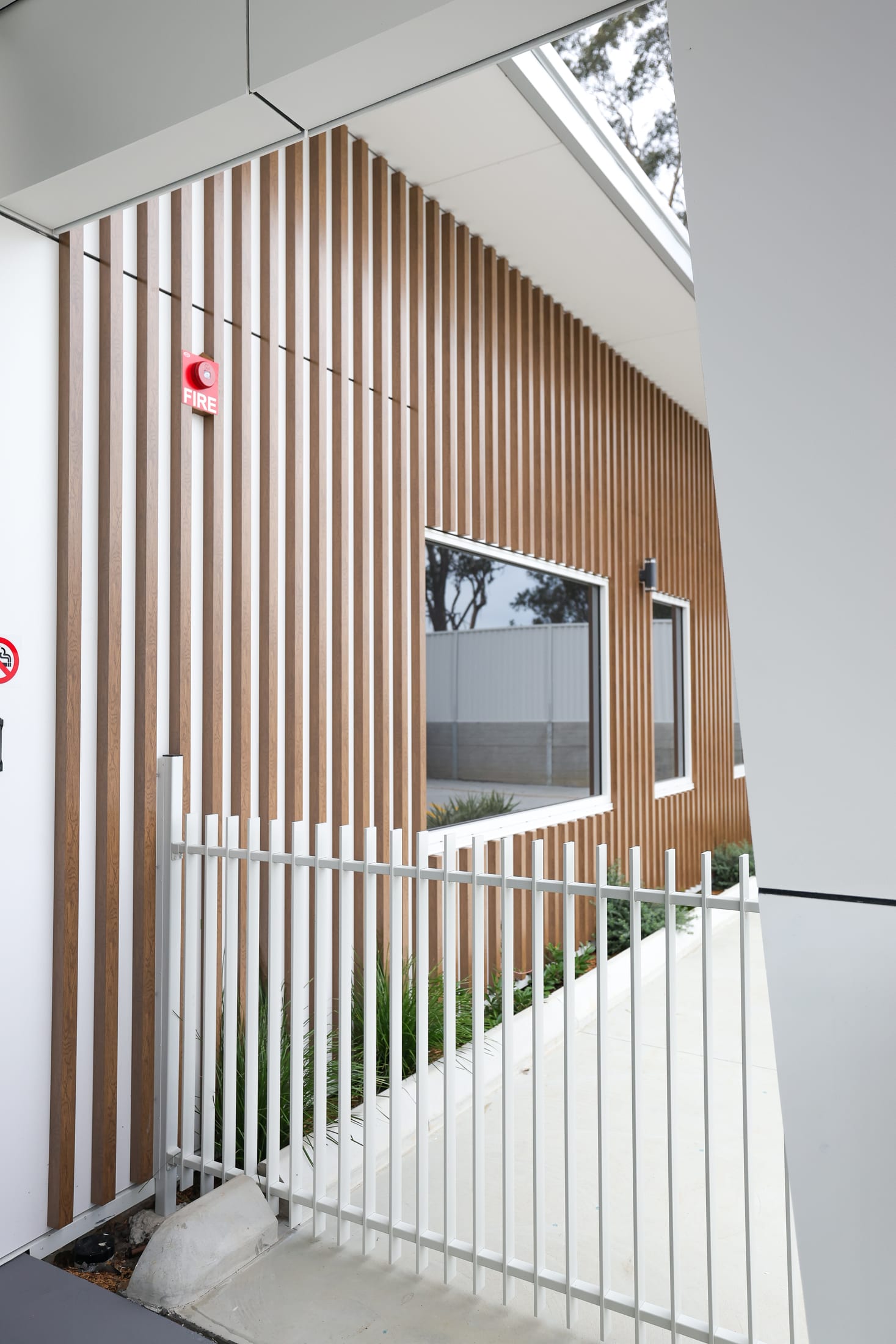 Leppington Childcare timber-look batten facade — photo 6