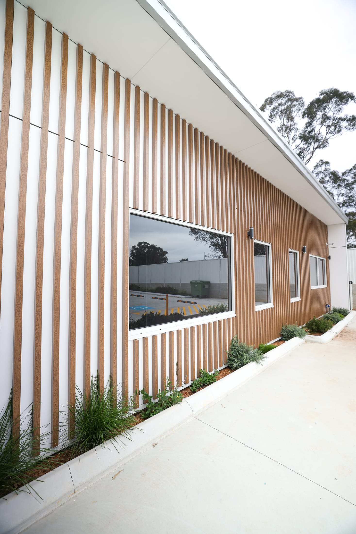 Leppington Childcare timber-look batten facade — photo 7