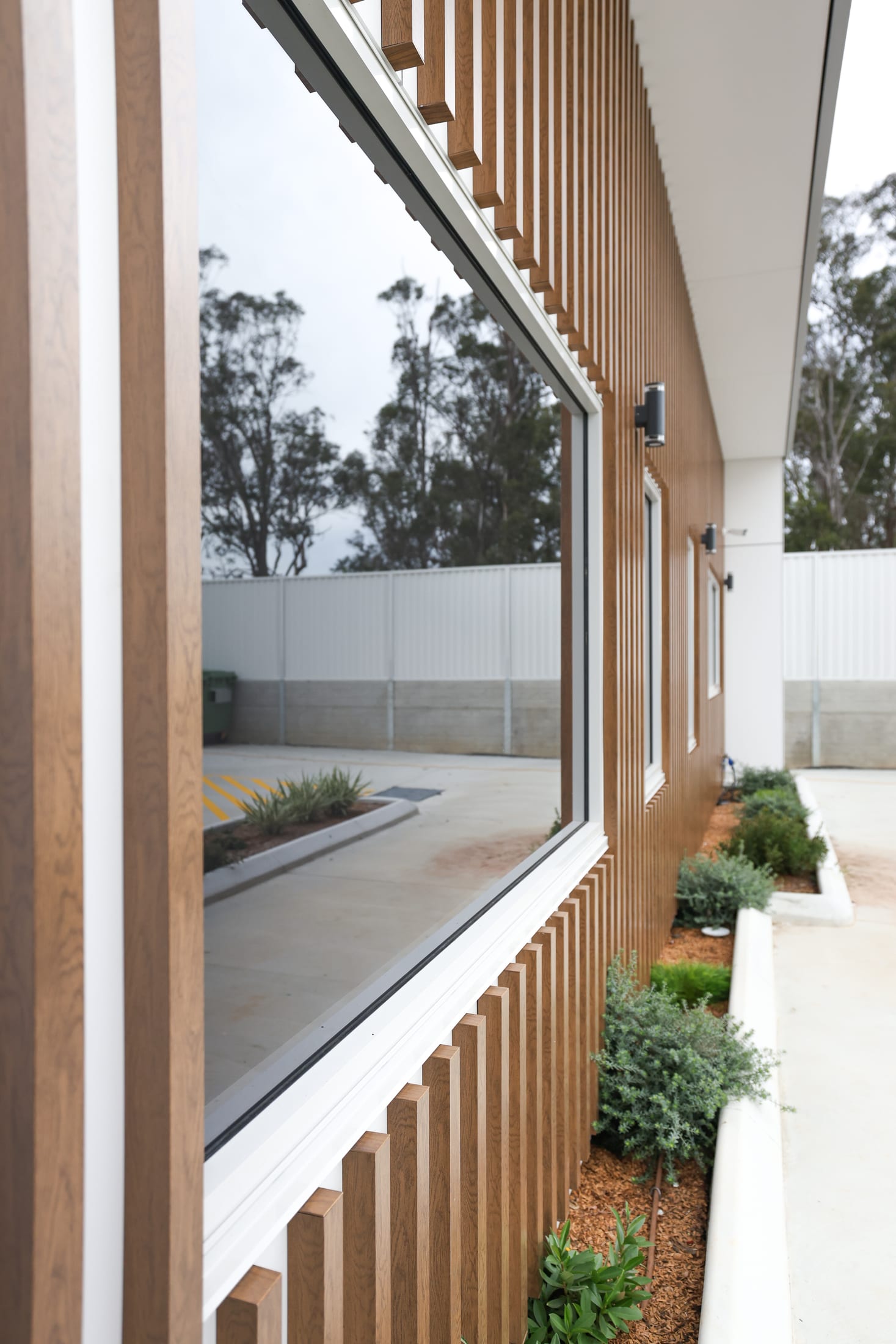 Leppington Childcare timber-look batten facade — photo 8