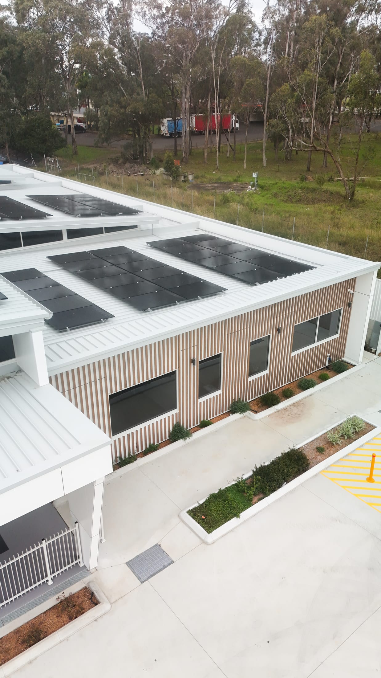 Leppington Childcare timber-look batten facade — photo 10